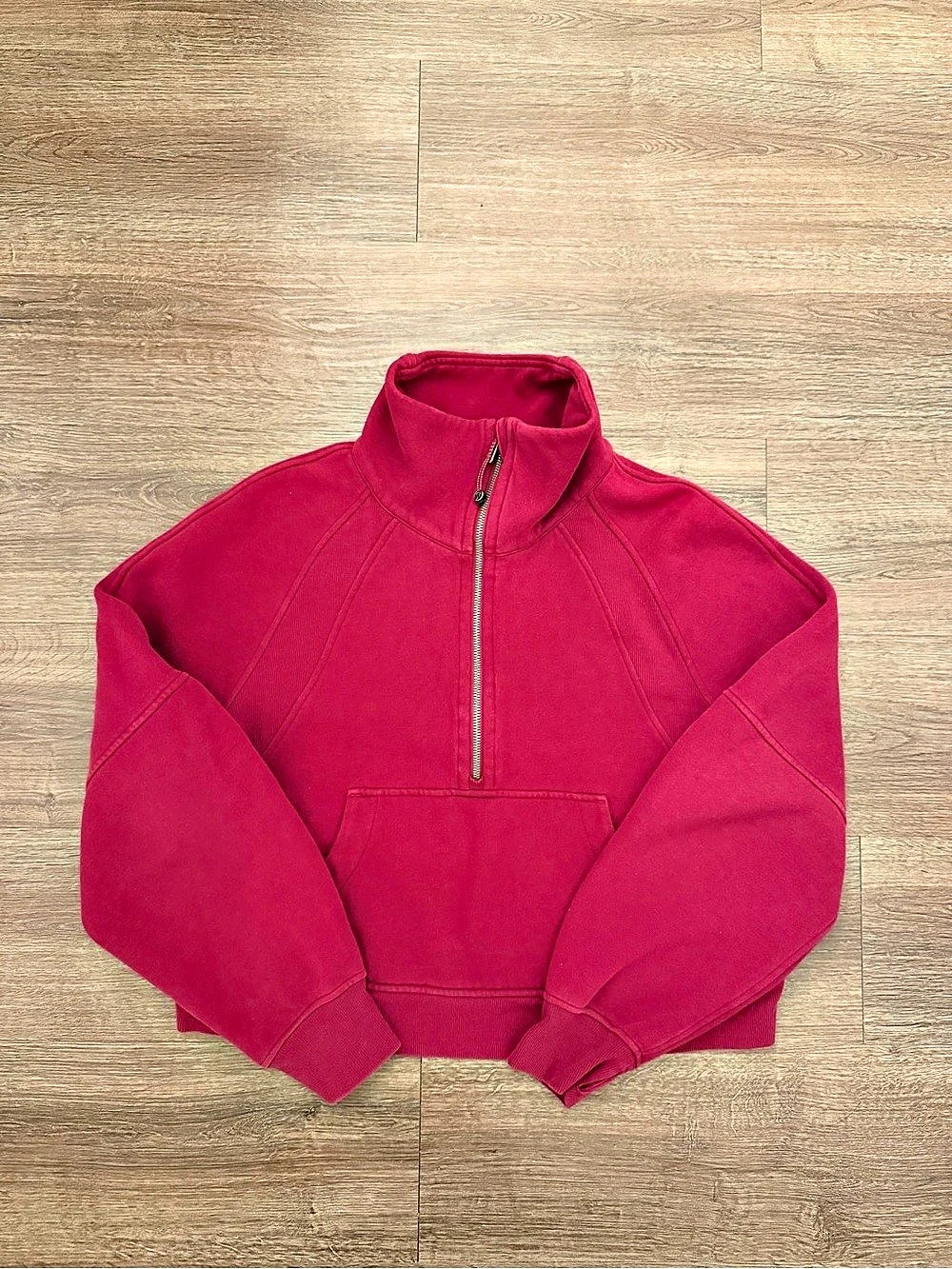 Lululemon Scuba Oversized Funnel-Neck Half Zip Red Medium